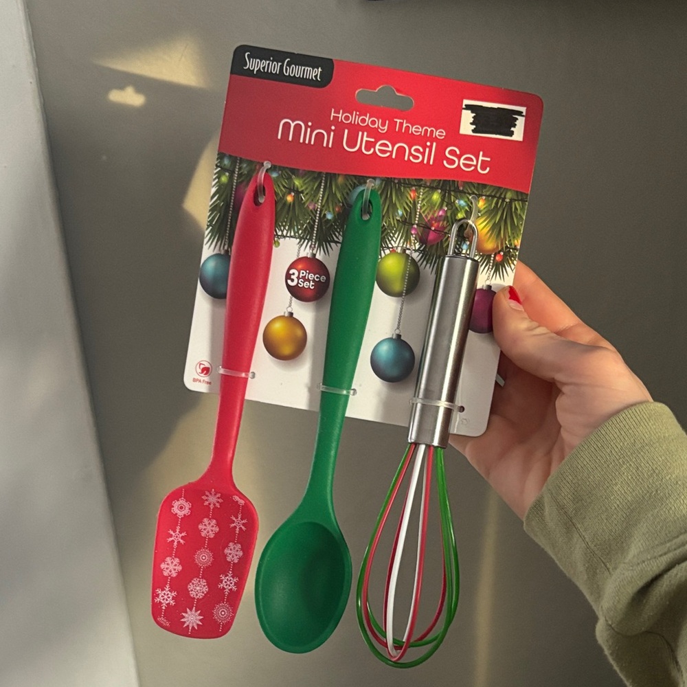 Holiday Theme Mini Utensil Set - Red, Green